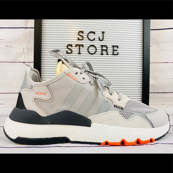 adidas nite jogger grey two solar orange